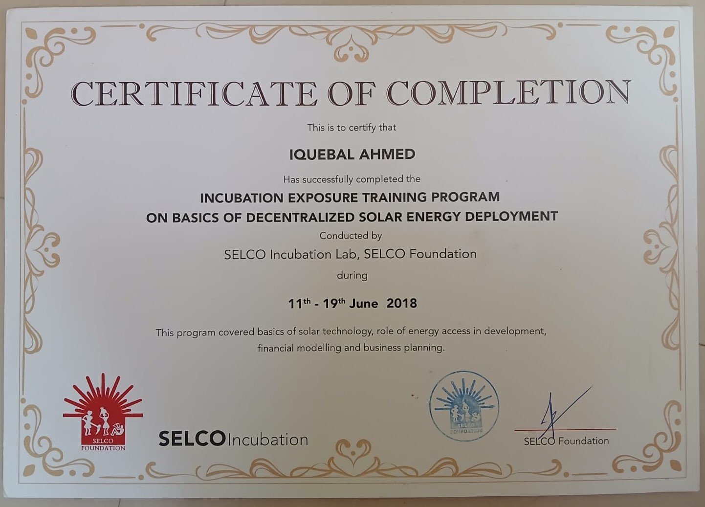 Certificate 1