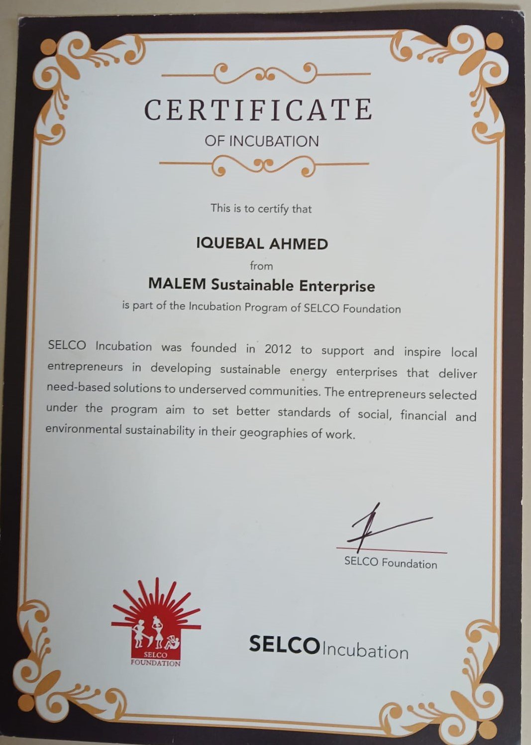 Certificate 2
